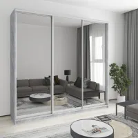 Шкаф-купе трехдверный Mebel Star Комбо AL 250х45х240 см Бетон (MBS-2221)