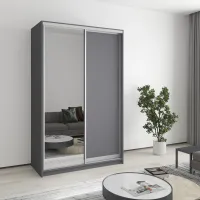 Шафа-купе дводверна Mebel Star Стандарт AL 130х45х210 см Антрацит (MBS-2363)