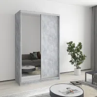 Шафа-купе дводверна Mebel Star Стандарт AL 130х45х210 см Бетон (MBS-2390) Шафа-купе дводверна Mebel Star Стандарт AL 130х45х210 см Бетон (MBS-2390)