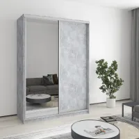 Шкаф-купе двухдверный Mebel Star Стандарт AL 150х45х210 см Бетон (MBS-2392)
