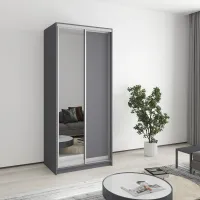 Шкаф-купе двухдверный Mebel Star Стандарт AL 90х60х210 см Антрацит (MBS-2413) Шкаф-купе двухдверный Mebel Star Стандарт AL 90х60х210 см Антрацит (MBS-2413)