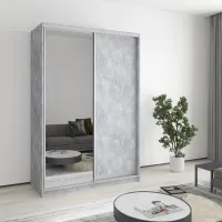 Шкаф-купе двухдверный Mebel Star Стандарт AL 140х60х210 см Бетон (MBS-2445) Шкаф-купе двухдверный Mebel Star Стандарт AL 140х60х210 см Бетон (MBS-2445)