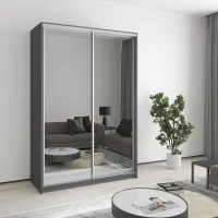 Шафа-купе дводверна Mebel Star Стандарт AL 140х45х210 см Антрацит (MBS-2472) Шафа-купе дводверна Mebel Star Стандарт AL 140х45х210 см Антрацит (MBS-2472)