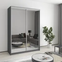 Шкаф-купе двухдверный Mebel Star Стандарт AL 150х45х210 см Антрацит (MBS-2473)