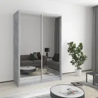 Шкаф-купе двухдверный Mebel Star Стандарт AL 140х60х210 см Бетон (MBS-2553)