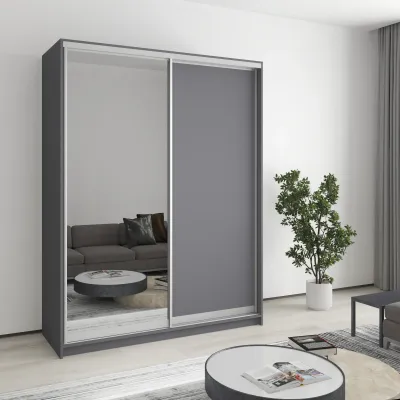 Шкаф-купе двухдверный Mebel Star Комбо AL 160х60х210 см Антрацит (MBS-2751)
