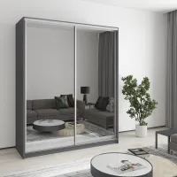 Шкаф-купе двухдверный Mebel Star Комбо AL 170х45х210 см Антрацит (MBS-2776)
