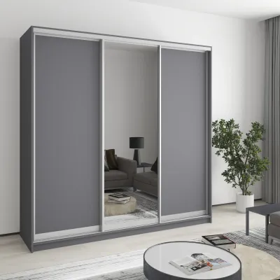Шафа-купе тридверна Mebel Star Стандарт AL 210х45х210 см Антрацит (MBS-2905)