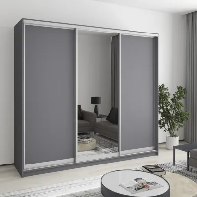 Шкаф-купе трехдверный Mebel Star Стандарт AL 230х45х210 см Антрацит (MBS-2907)