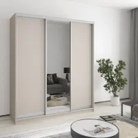 Шафа-купе тридверна Mebel Star Стандарт AL 180х45х210 см Кашемір (MBS-2926)