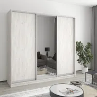 Шкаф-купе трехдверный Mebel Star Стандарт AL 220х45х210 см Аляска серый (MBS-2954) Шкаф-купе трехдверный Mebel Star Стандарт AL 220х45х210 см Аляска серый (MBS-2954)