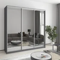Шафа-купе тридверна Mebel Star Стандарт AL 210х45х210 см Антрацит (MBS-2977) Шафа-купе тридверна Mebel Star Стандарт AL 210х45х210 см Антрацит (MBS-2977)