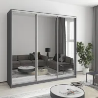 Шафа-купе тридверна Mebel Star Стандарт AL 220х45х210 см Антрацит (MBS-2978) Шафа-купе тридверна Mebel Star Стандарт AL 220х45х210 см Антрацит (MBS-2978)