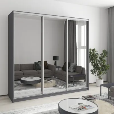Шкаф-купе трехдверный Mebel Star Стандарт AL 220х45х210 см Антрацит (MBS-2978)