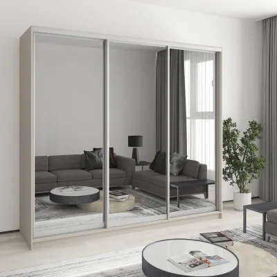 Шафа-купе тридверна Mebel Star Стандарт AL 230х45х210 см Кашемір (MBS-3003)