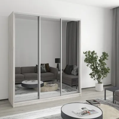 Шафа-купе тридверна Mebel Star Стандарт AL 180х45х210 см Аляска сірий (MBS-3022)
