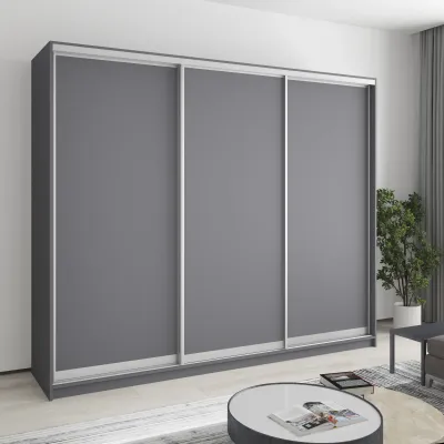 Шафа-купе тридверна Mebel Star Уни AL 250х60х210 см Антрацит (MBS-3045)