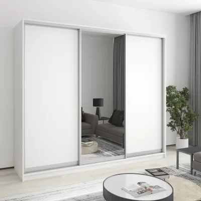 Шафа-купе тридверна Mebel Star Уни AL 240х60х210 см Аляска білий (MBS-3074)
