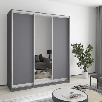 Шафа-купе тридверна Mebel Star Уни AL 180х60х210 см Антрацит (MBS-3079)