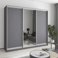 Шафа-купе тридверна Mebel Star Уни AL 240х60х210 см Антрацит (MBS-3080) Шафа-купе тридверна Mebel Star Уни AL 240х60х210 см Антрацит (MBS-3080)
