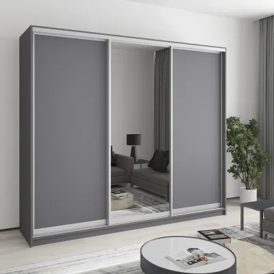 Шафа-купе тридверна Mebel Star Уни AL 240х60х210 см Антрацит (MBS-3080)