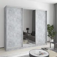 Шкаф-купе трехдверный Mebel Star Уни AL 240х45х210 см Бетон (MBS-3095)