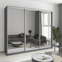Шкаф-купе трехдверный Mebel Star Уни AL 250х45х210 см Антрацит (MBS-3114)