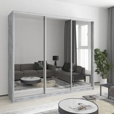 Шафа-купе тридверна Mebel Star Уни AL 240х45х210 см Бетон (MBS-3131)