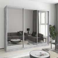 Шкаф-купе трехдверный Mebel Star Уни AL 250х60х210 см Бетон (MBS-3135)