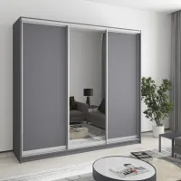 Шафа-купе тридверна Mebel Star Комбо AL 220х45х210 см Антрацит (MBS-3202) Шафа-купе тридверна Mebel Star Комбо AL 220х45х210 см Антрацит (MBS-3202)