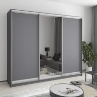 Шкаф-купе трехдверный Mebel Star Комбо AL 250х45х210 см Антрацит (MBS-3205)
