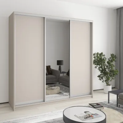 Шафа-купе тридверна Mebel Star Комбо AL 210х45х210 см Кашемір (MBS-3217)