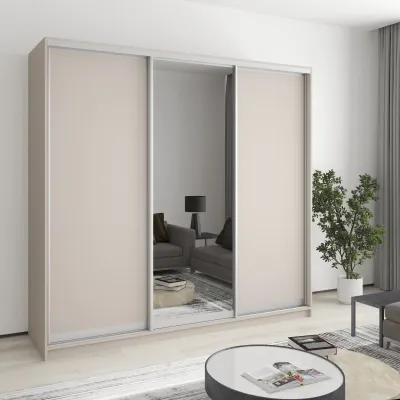 Шафа-купе тридверна Mebel Star Комбо AL 220х45х210 см Кашемір (MBS-3218)
