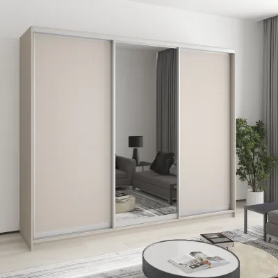 Шафа-купе тридверна Mebel Star Комбо AL 250х45х210 см Кашемір (MBS-3221)