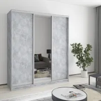 Шкаф-купе трехдверный Mebel Star Комбо AL 180х45х210 см Бетон (MBS-3222)