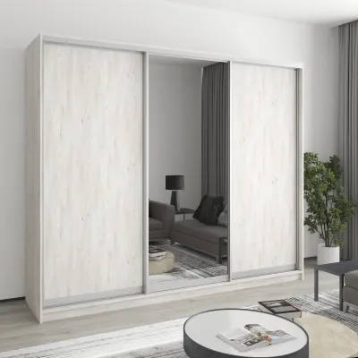 Шафа-купе тридверна Mebel Star Комбо AL 250х45х210 см Аляска сірий (MBS-3237)