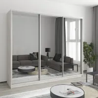 Шафа-купе тридверна Mebel Star Комбо AL 250х45х210 см Аляска сірий (MBS-3285)