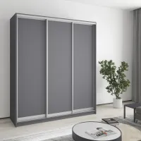 Шафа-купе тридверна Mebel Star Комбо AL 180х60х210 см Антрацит (MBS-3294)