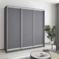 Шафа-купе тридверна Mebel Star Комбо AL 210х60х210 см Антрацит (MBS-3297)