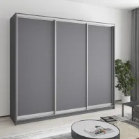 Шафа-купе тридверна Mebel Star Комбо AL 240х60х210 см Антрацит (MBS-3300)