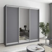 Шафа-купе тридверна Mebel Star Комбо AL 210х60х210 см Антрацит (MBS-3345)
