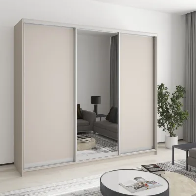 Шафа-купе тридверна Mebel Star Комбо AL 230х60х210 см Кашемір (MBS-3363)