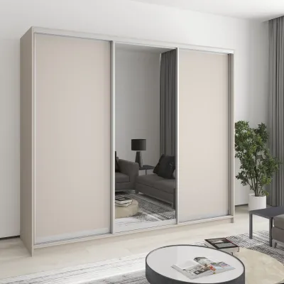 Шафа-купе тридверна Mebel Star Комбо AL 240х60х210 см Кашемір (MBS-3364)