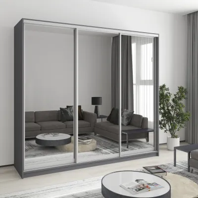 Шафа-купе тридверна Mebel Star Комбо AL 230х60х210 см Антрацит (MBS-3395)