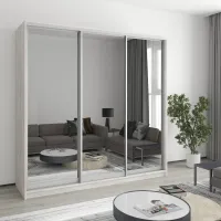 Шафа-купе тридверна Mebel Star Комбо AL 210х60х210 см Аляска сірий (MBS-3425)