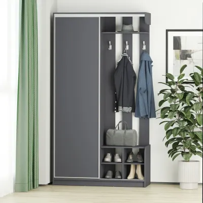 Прихожая Mebel Star Линда 120х40х220см Антрацит (MBS-4366) Прихожая Mebel Star Линда 120х40х220см Антрацит (MBS-4366)