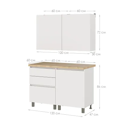 Кухня модульна Mebel Star Еко 1.2 м Бетон (MBS-4208)