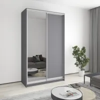 Шафа-купе дводверна Mebel Star Стандарт AL 140х45х240 см Антрацит (MBS-3676) Шафа-купе дводверна Mebel Star Стандарт AL 140х45х240 см Антрацит (MBS-3676)