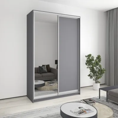 Шафа-купе дводверна Mebel Star Стандарт AL 150х45х240 см Антрацит (MBS-3677)