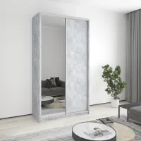 Шафа-купе дводверна Mebel Star Стандарт AL 130х45х240 см Бетон (MBS-3702)